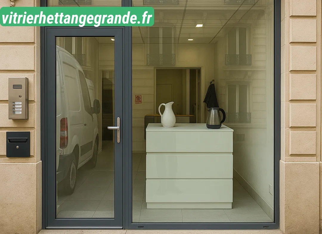 Façade vitrine de magasin en aluminium sur mesure à Hettange-Grande